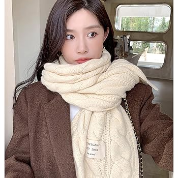 Amazon | [JUIN] マフラー レディース ケーブル編み ニット